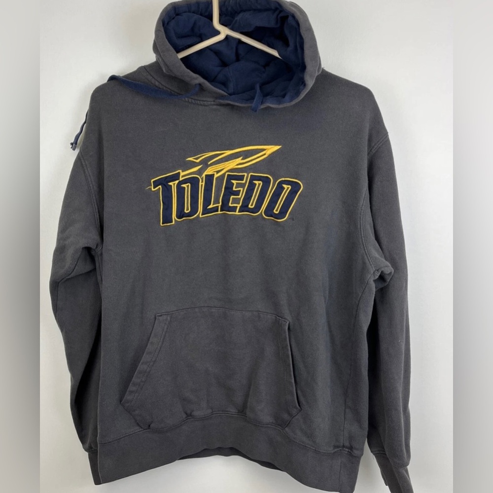 Toledo Rockets Hoodie Sweatshirt College Ohio Gray Adult Sz M Stadium Athletics
